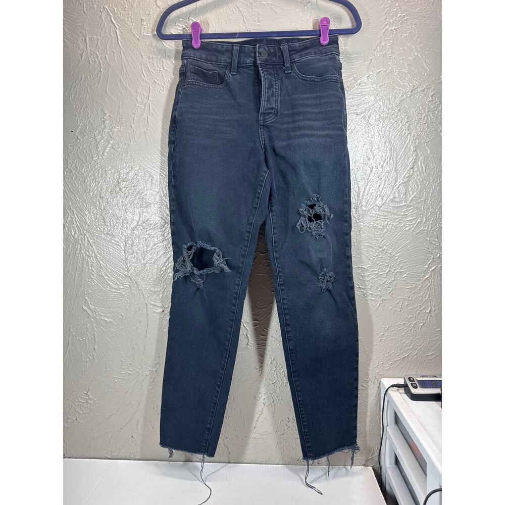 Old Navy High Rise O.G. Straight Secret Slim Pockets Dark Wash Button Fly Size 2
